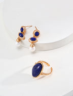 Celestial Lapis Lazuli Sterling Silver Ring – Dainty Stackable Ring