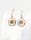 Turquoise Mother of Pearl Gold Hoop Earrings