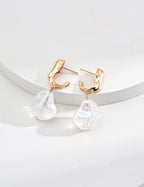 Natural Baroque Pearl Gold Hoop Earrings