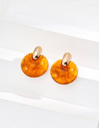 Vintage Amber Gold Hoop Earrings