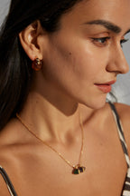 Vintage Amber Gold Hoop Earrings