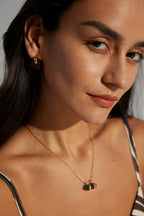 Vintage Amber Gold Hoop Earrings