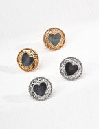 Heart Iridescent Shell Gold Hoop Earrings for Women