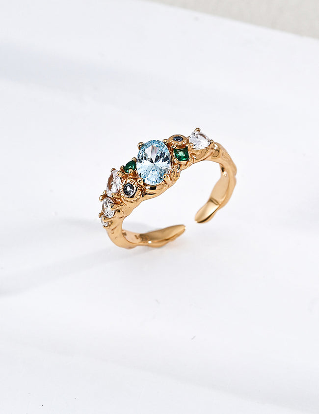 Forest Heartbeat Zircon Sterling Silver Ring Hover Image