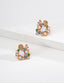 Forest Heartbeat Zircon Gold Hoop Earrings