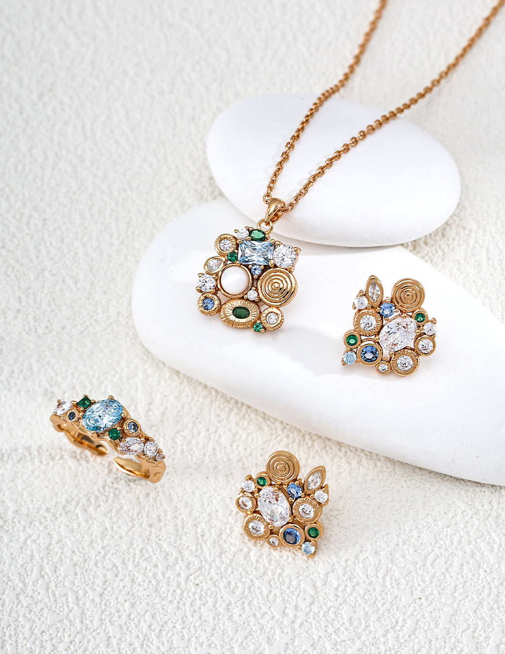 Forest Heartbeat Zircon Charm Necklace