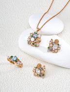Forest Heartbeat Zircon Charm Necklace
