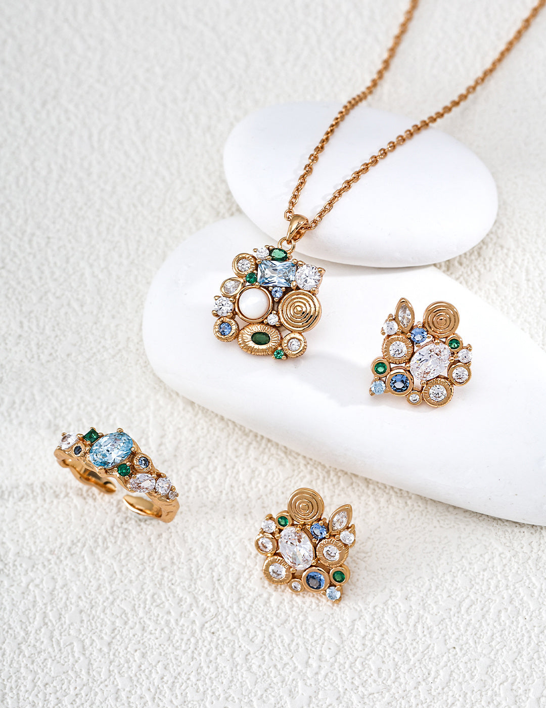 Forest Heartbeat Zircon Charm Necklace