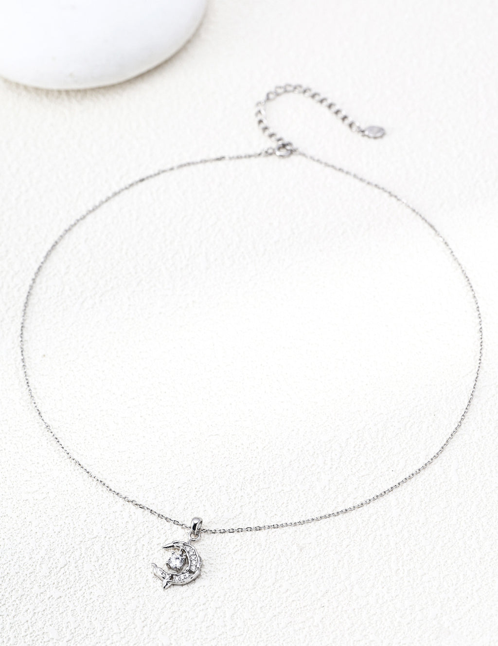 Crescent Moon Charm Necklace Zircon Star Pendant Layered Necklace Stack Design