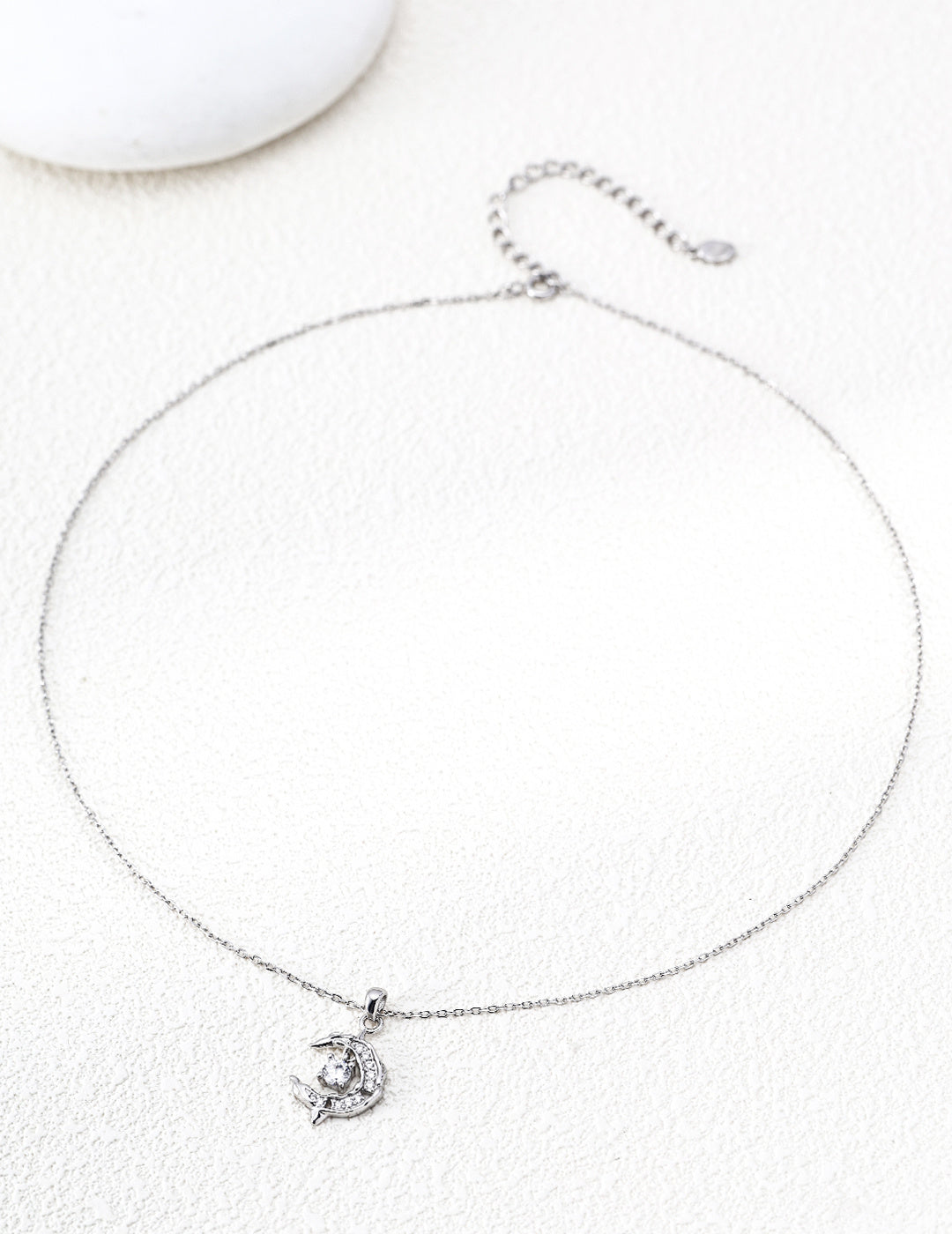 Crescent Moon Charm Necklace Zircon Star Pendant Layered Necklace Stack Design