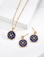 Lapis Lazuli&Mother of Pearl  Charm Necklace Prosperity Pendant Necklace Stack Design