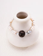 Natural Pearl Glass Beaded Chain Bracelet