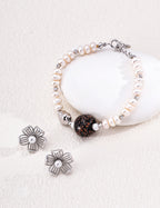Natural Pearl Glass Beaded Chain Bracelet