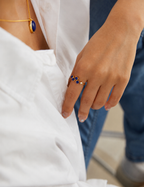 Lapis Lazuli Sterling Silver Ring – Dainty Minimalist Stackable Ring
