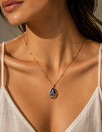Lapis Lazuli Crown Charm Necklace – Starry Necklace Stack Design